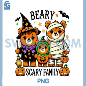 Halloween Teddy Bear Family PNG, Cute Witch PNG, Pumpkin Mummy Bear PNG