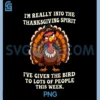 I m Really Into The Thanksgiving PNG, Spirit I ve Given The Bird PNG