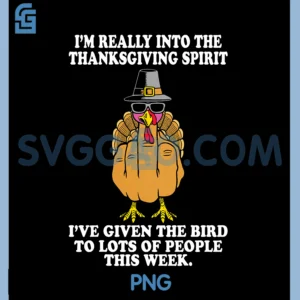 Im Really Into The Thanksgiving PNG, Spirit I ve Given The Bird PNG