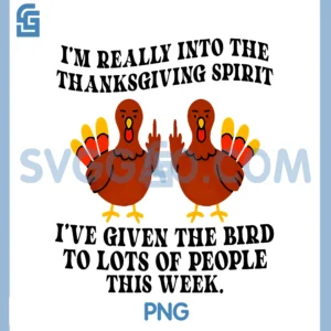 Im Really Into The Thanksgiving PNG, Spirit Ive Given The Bird PNG