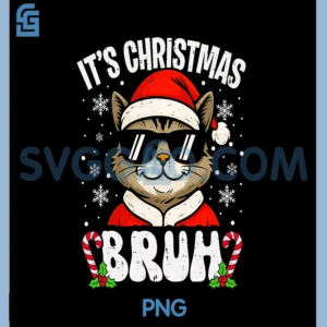 Merry Christmas Bruh PNG, Funny Cat Kitten Xmas PNG
