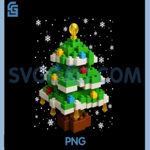 Merry Christmas PNG, Blocks Building Christmas Tree PNG