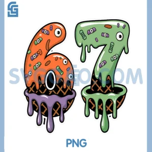 67 Ice Cream Halloween PNG, 67 Meme Funny PNG, Six Seven Gen Alpha 67 PNG