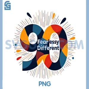 90 and Fearlessly Different PNG, Birthday Gift Celebration PNG