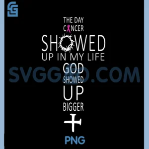 Breast Cancer Awareness PNG, God Showed Up PNG, Bigger Christian Quote PNG