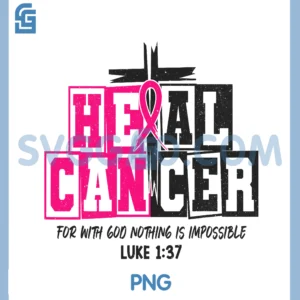 Breast Cancer Awareness PNG, Pink Ribbon Heal Cancer Christian PNG
