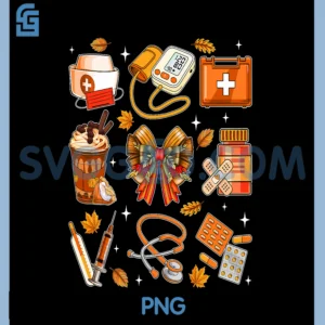 Thankful Nurse Coquette Bow PNG, Fall Season Thanksgiving PNG