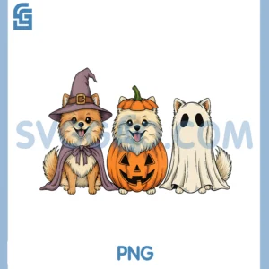 Spooky Ghost Pomeranian PNG, Pumpkin Halloween Dog Lover PNG