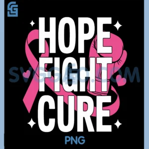 Hope Fight Cure Breast Cancer PNG, Awareness Month Pink Ribbon PNG