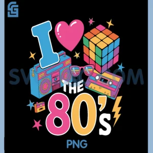 I Love The 80s PNG, 70's 80's Party Retro PNG
