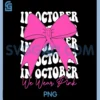 In October We Wear Pink PNG, Breast Cancer Awareness Coquette Bow PNG