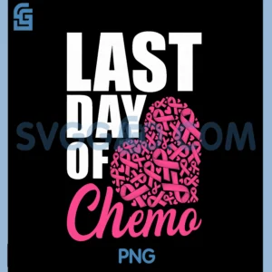 Last Day of Chemo Breast Cancer PNG, Awareness Pink Ribbon PNG