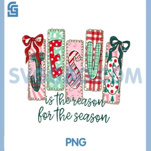 Retro Jesus is The Reason PNG, The Season Christian Christmas PNG