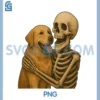 Skeleton Hugging Labrador Retriever Halloween PNG, Dog Mom Dad PNG