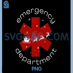 Emergency Department Christmas PNG, Santa Claus Reindeer ER Nurse PNG
