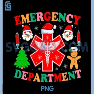 Emergency Department Nurse Xmas PNG, PJs ER Crew Nurse Christmas PNG