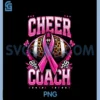 Football Cheer Coach Pink Ribbon PNG, Breast Cancer Awareness PNG