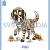 Funny Saint Bernard Mummy PNG, Pumpkin Halloween PNG