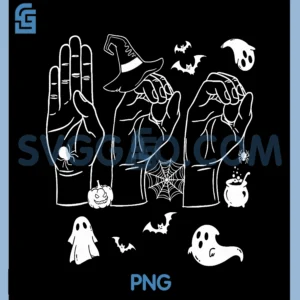 Halloween SPED Teacher Boo PNG, in ASL Boo Hands Sign Language PNG