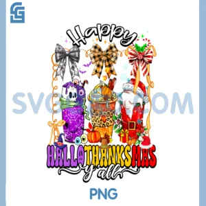 Happy Hallothanksmas PNG, Yall Mix Halloween PNG, Thanksgiving Xmas PNG