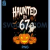Haunted by 67 Funny Pumpkin PNG, Ghost Halloween PNG
