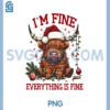 Im Fine Everything is Fine PNG, Funny Christmas Highland Cow PNG 2 Im Fine Everything is Fine PNG, Funny Christmas Highland Cow PNG