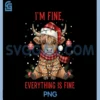 I'm Fine Everything is Fine PNG, Highland Cow Christmas PNG, Santa Cow PNG 2 I'm Fine Everything is Fine PNG, Highland Cow Christmas PNG, Santa Cow PNG