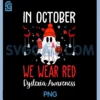 in October We Wear Red PNG, Dyslexia Awareness Month Halloween PNG