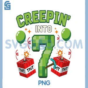 Its My 7th Birthday PNG, Boy Gamer Creepin Into 7 Gamer Pixel PNG