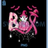 Boo Ghost Halloween PNG, Witch Breast Cancer Pink Ribbon PNG