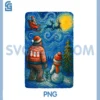 Bruh Bigfoot Snowman Starry Night PNG, Christmas Xmas PNG