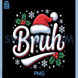 Bruh Christmas PNG, Red Plaid PNG