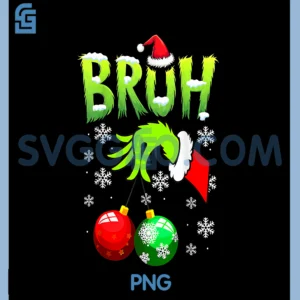 Bruh Funny Christmas PNG, Red Plaid Xmas PNG