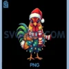 Christmas Lights Funny Chicken PNG, Santa Xmas Family Matching PNG