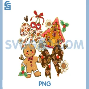 Coquette Gingerbread PNG, Man Christmas PNG