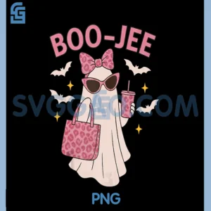 Coquette Leopard Ghost PNG, Coffee Boo-JEE PNG, Halloween Boujee Ghost PNG