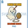 Cute Ghost Crochet PNG, Knitting Lovers Halloween Funny PNG