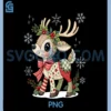 Cute Reindeer Christmas PNG, Cozy Patchwork Design Holiday PNG