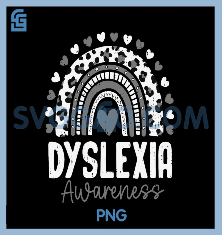 Dyslexia Awareness Rainbow PNG, Ribbon Silver Specialist Support PNG