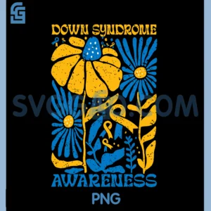 Flower Blue and Yellow PNG, Flowers Motivational Down Syndrome PNG