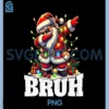 Merry Christmas Bruh PNG, Funny Santa Claus Retro PNG