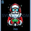 Merry Christmas Gamer Funny PNG, Video Game Santa Claus PNG