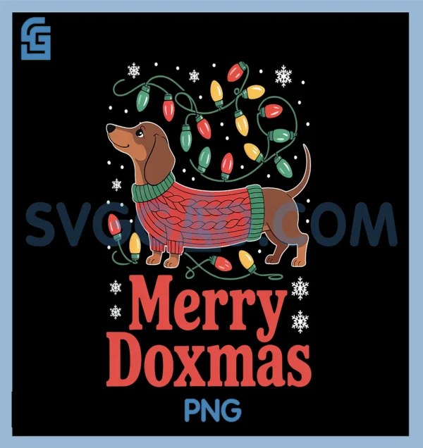 Merry Doxmas Funny Dachshund PNG, Lover Christmas Holiday Dog PNG – SVGGAO
