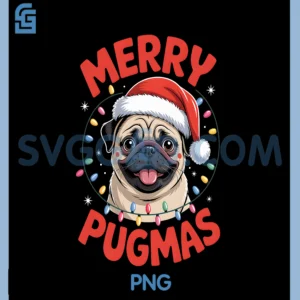 Merry Pugmas Funny PNG, Pug Lover Christmas Holiday Dog PNG