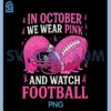 October We Wear Pink PNG, Football Ice Cream Drip Breast Cancer PNG
