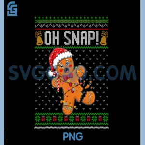 Oh Snap Gingerbread PNG, Ugly Christmas PNG