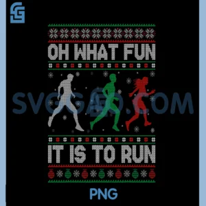 Oh What Fun is It to Run PNG, Ugly Christmas Running Xmas PNG