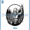 Santa Bigfoot Christmas PNG, Lights Tree Xmas PNG, Sasquatch Funny PNG