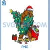 Santa Bigfoot Christmas Tree PNG, Lights Xmas Sasquatch PNG