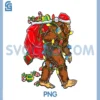 Santa Bigfoot Christmas PNG, Tree Xmas Lights Funny Sasquatch PNG